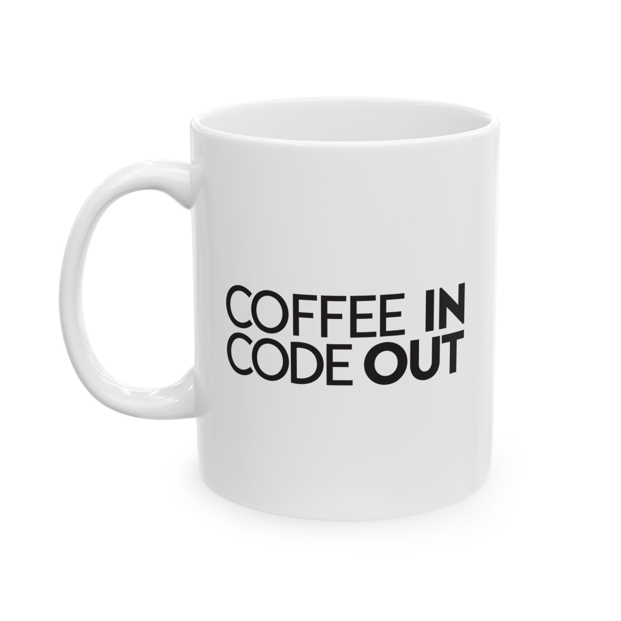 Coffee IN Code OUT - Ceramic Mug, (11oz, 15oz)